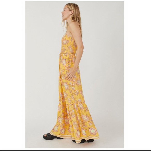NWT Free People Little Of Your Love Jumpsuit in Marigold Combo - Picture 7 of 16